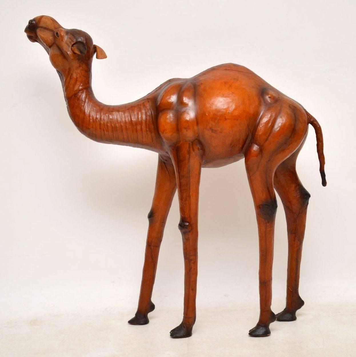 Edwardian Antique Leather Camel from Liberty of London