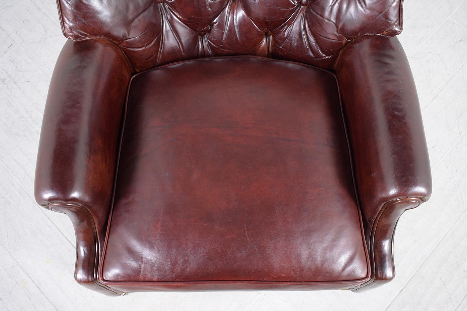 Early 20th Century Antique English Chesterfield Lounge Chair For Sale
