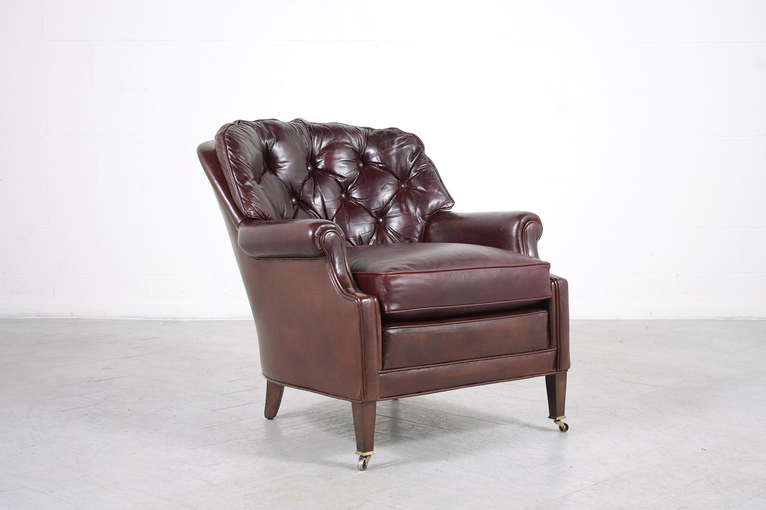 Antique English Chesterfield Lounge Chair For Sale 1
