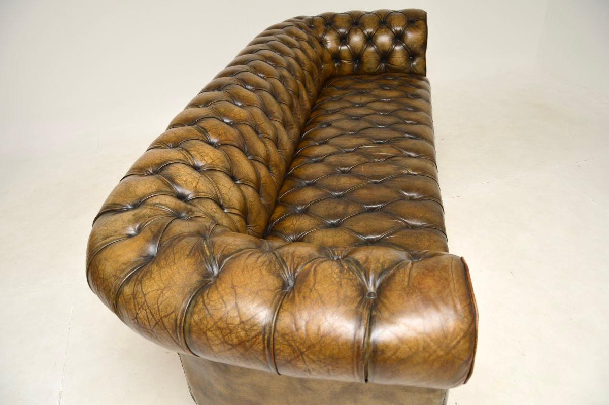 Antique Leather Chesterfield Sofa For Sale 5