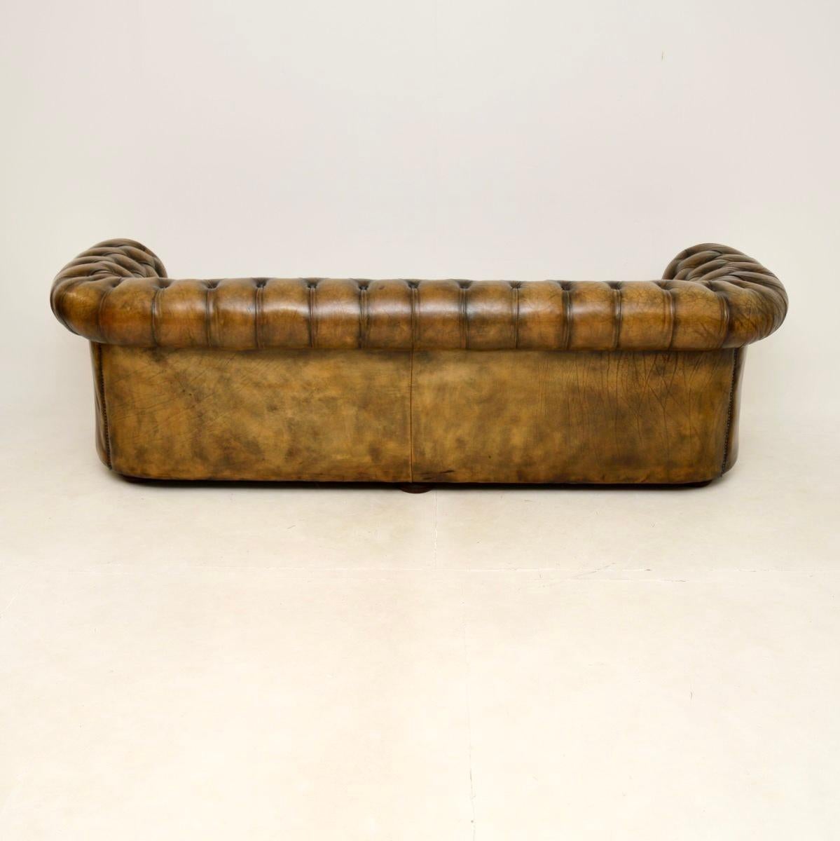 Late 19th Century Antique Leather Chesterfield Sofa For Sale