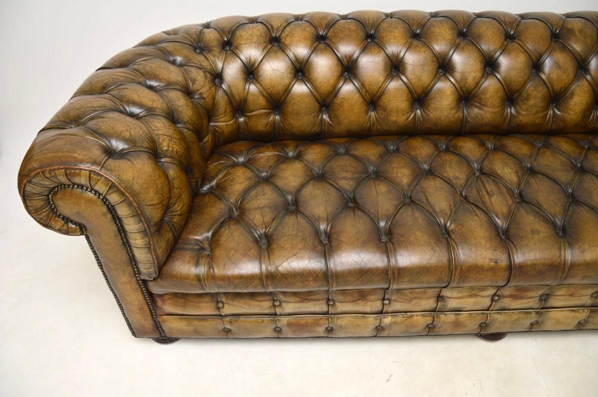 Antique Leather Chesterfield Sofa For Sale 1