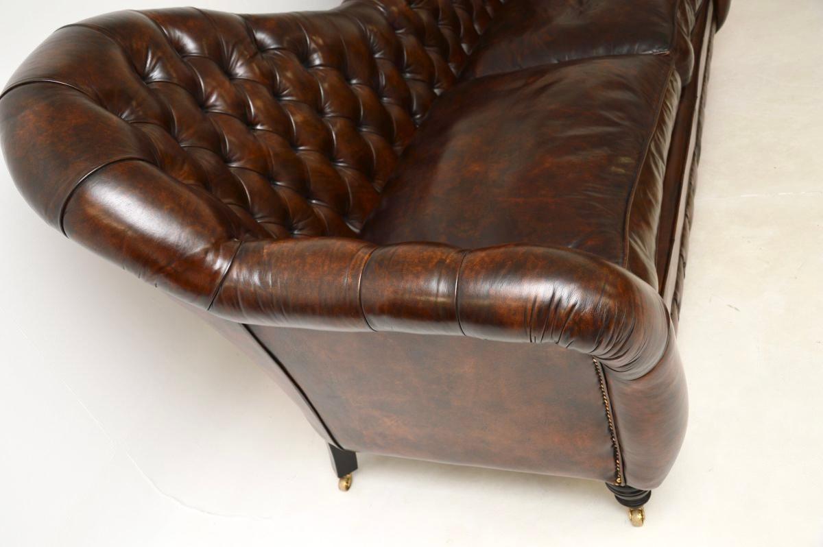 Antique Leather Chesterfield Style Sofa For Sale 5