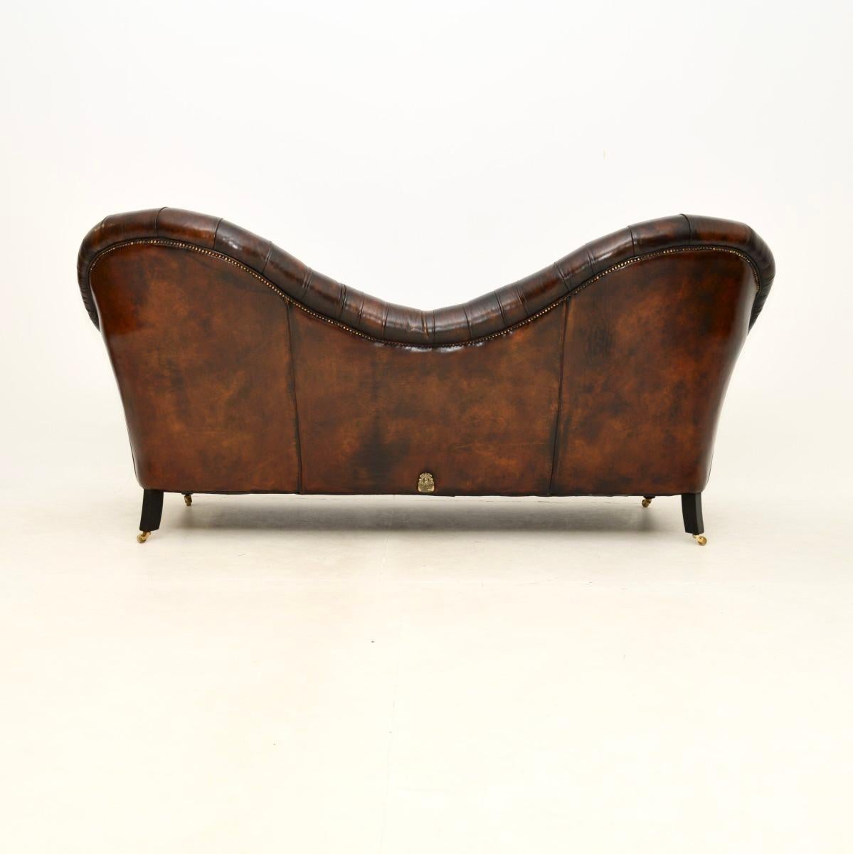 Antique Leather Chesterfield Style Sofa For Sale 1
