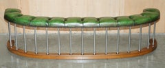 ANTiQUE LEATHER CHESTERFIELD VICTORIAN RESTORED DEMI LUNE FIREPLACE CLUB FENDER