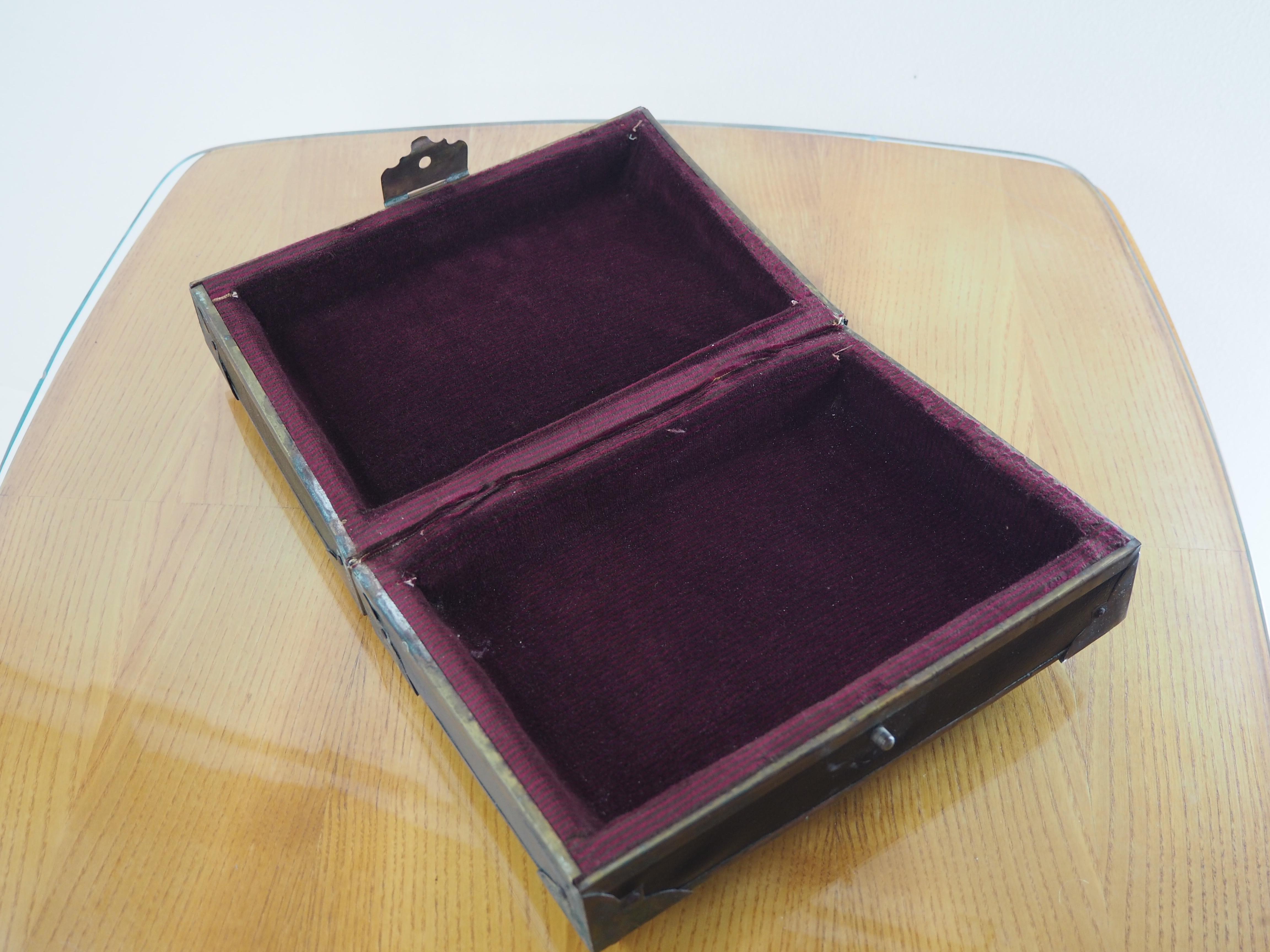 Antique Leather Cigar Box, Jewerly Box, 1900s 5