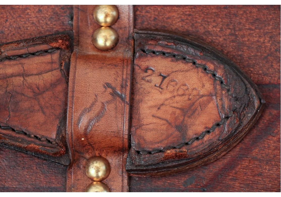 Antique Leather Covered Chest 6