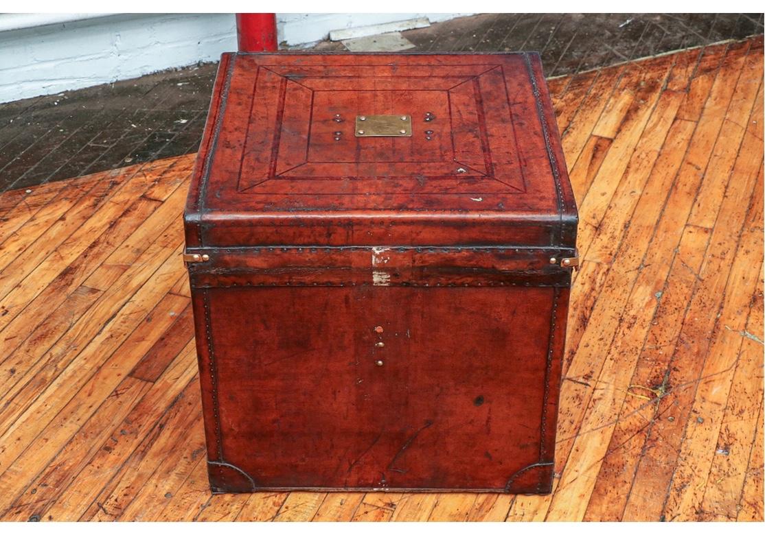 Antique Leather Covered Chest 2