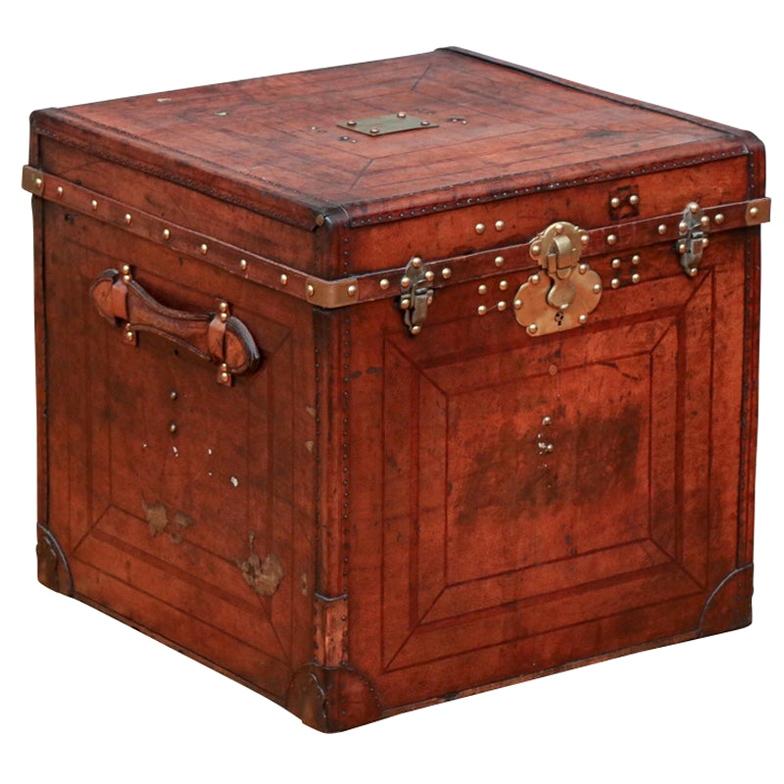 Antique Leather Covered Chest