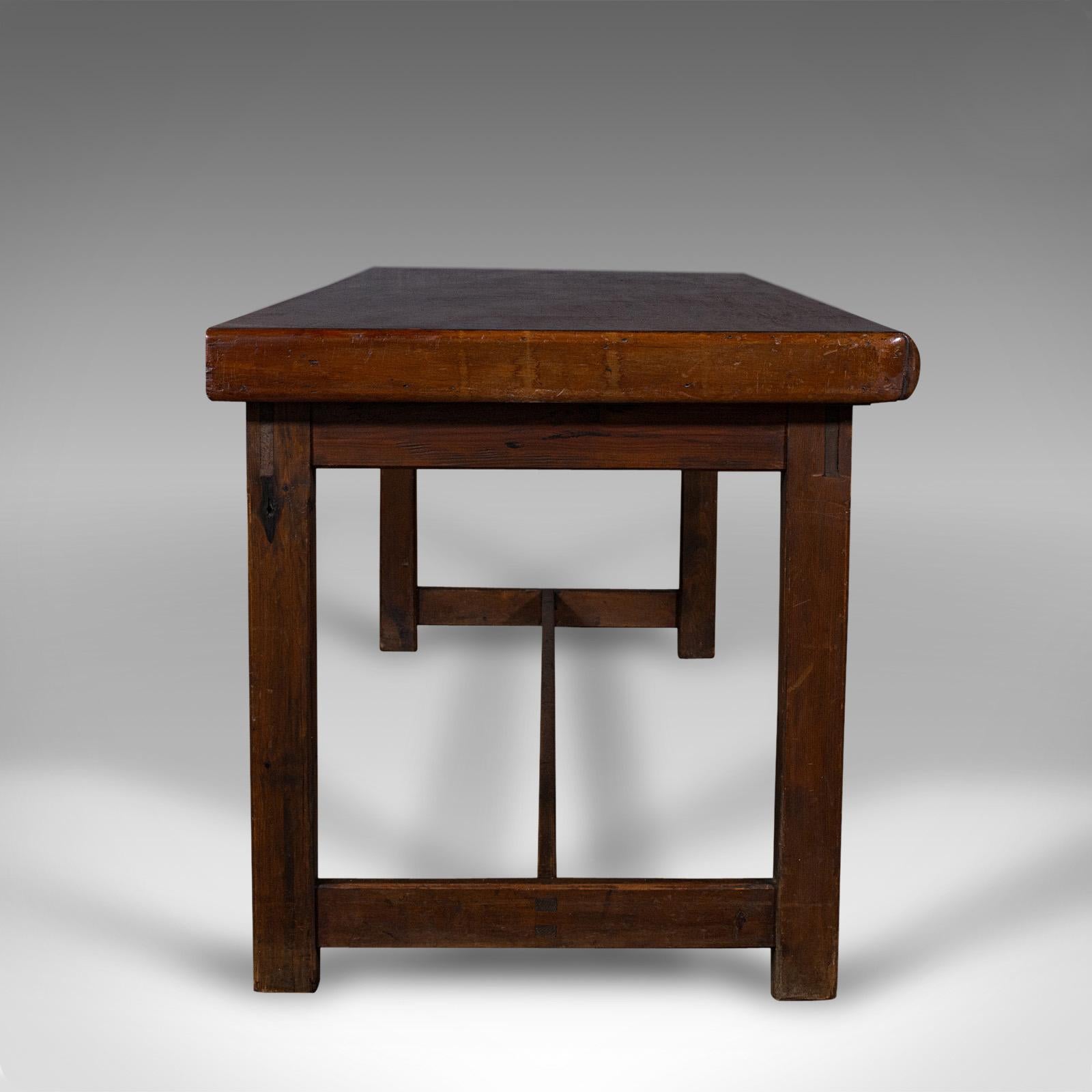 19th Century Antique Leather Cutter's Bench, Italian, Console, Side Table, Victorian, C.1900