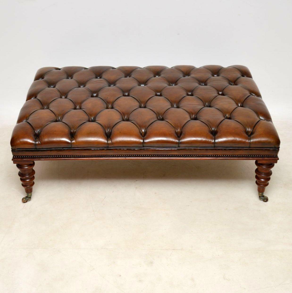 antique leather stool