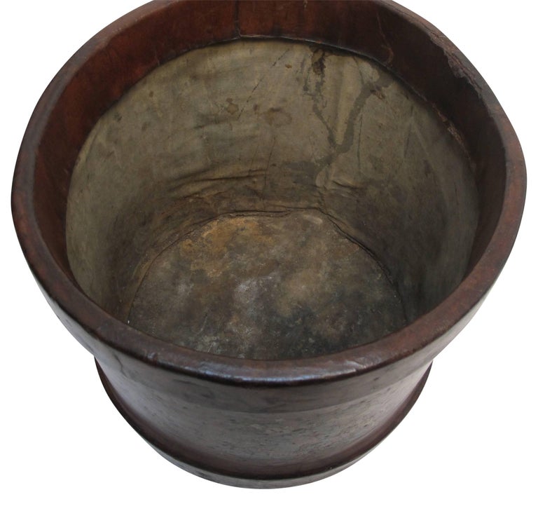 Antique Leather Fire Bucket or Wastebasket, English, 19th Century at