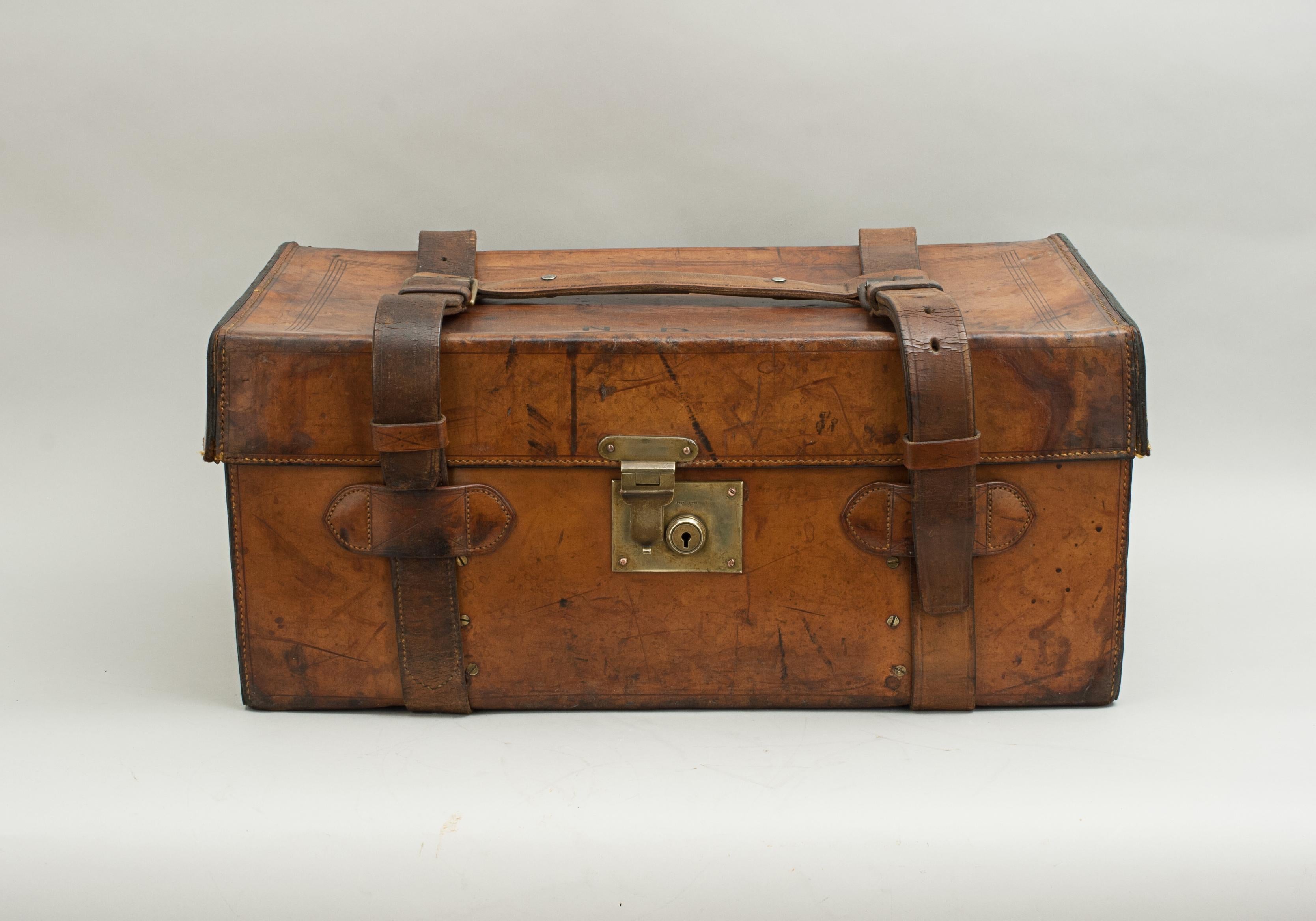 Antique Leather Fishing Trunk by Farlow 7