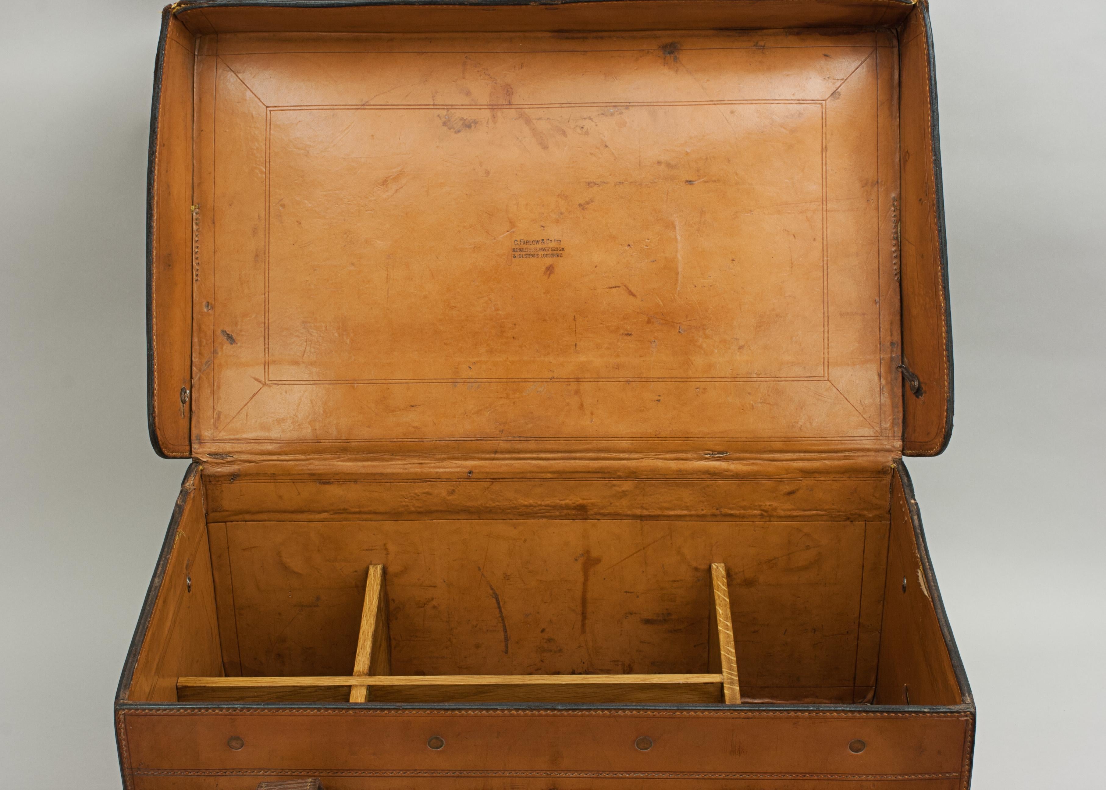 Late 19th Century Antique Leather Fishing Trunk by Farlow