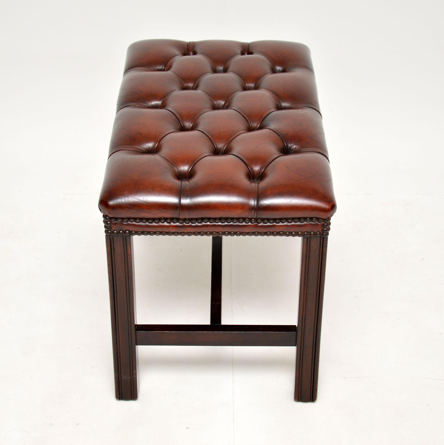 20th Century Antique Leather Foot Stool