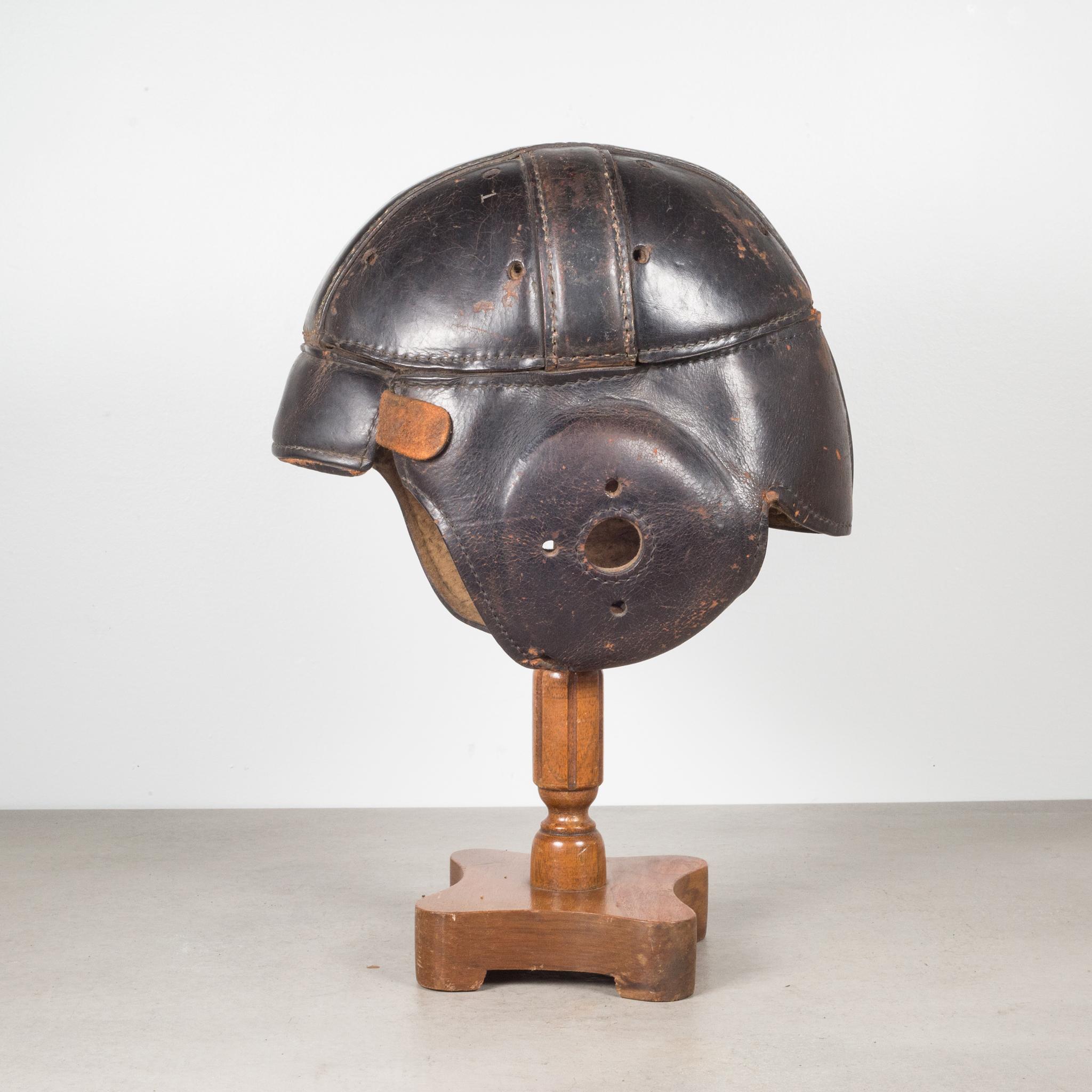 leather helmet football