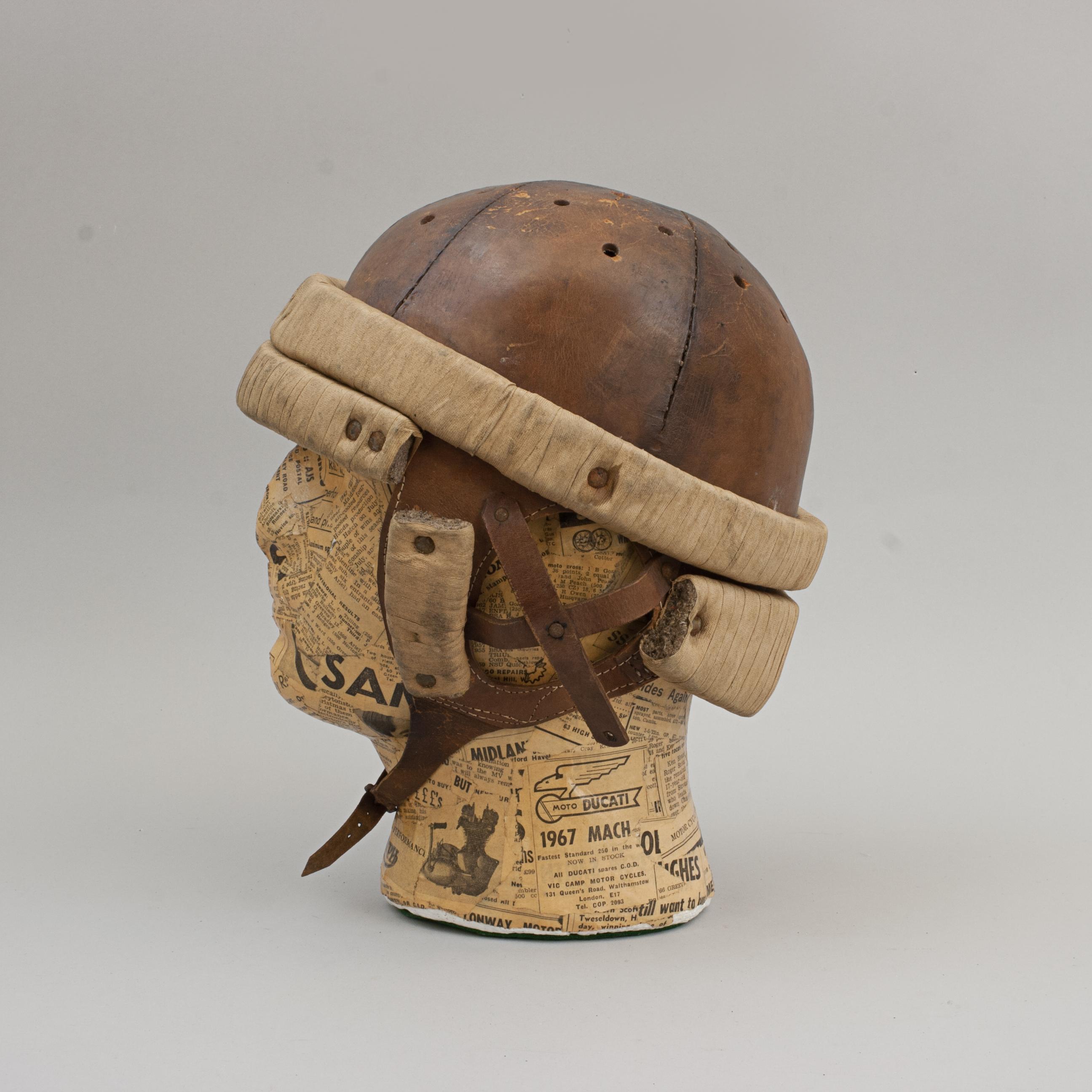 20th Century Antique Leather Helmet For Sale