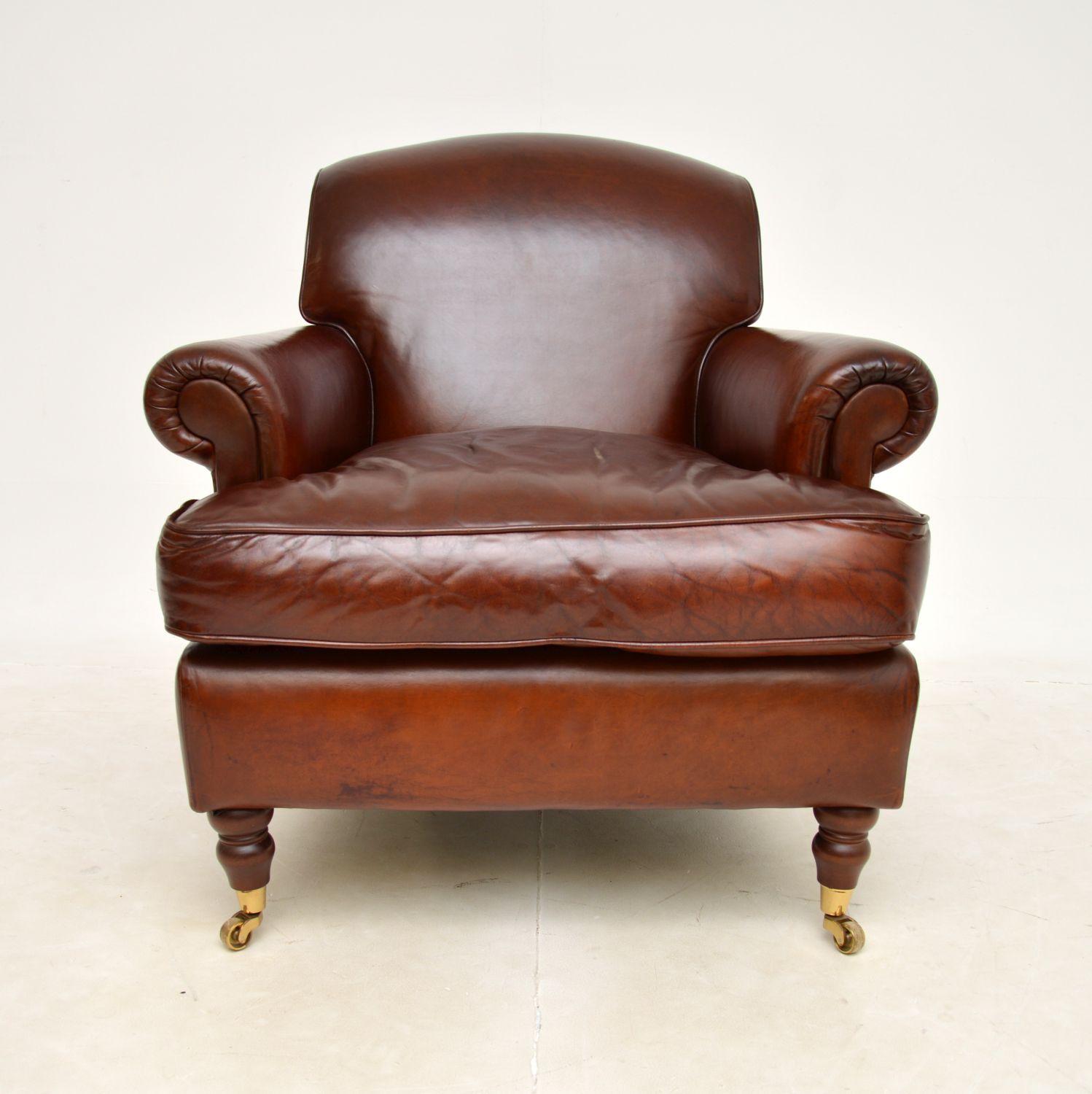 A beautiful and extremely comfortable leather armchair by Laura Ashley, dating from around the 1970s.

This is of superb quality, with a gorgeous design based on the famous Victorian period Howard armchairs.

The condition is excellent, we have