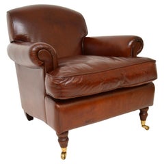 Used Leather Howard Style Armchair by Laura Ashley