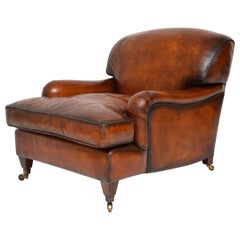 Antique Leather ‘Howard’ Style Armchair