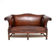 Antique Leather Hump Back Sofa
