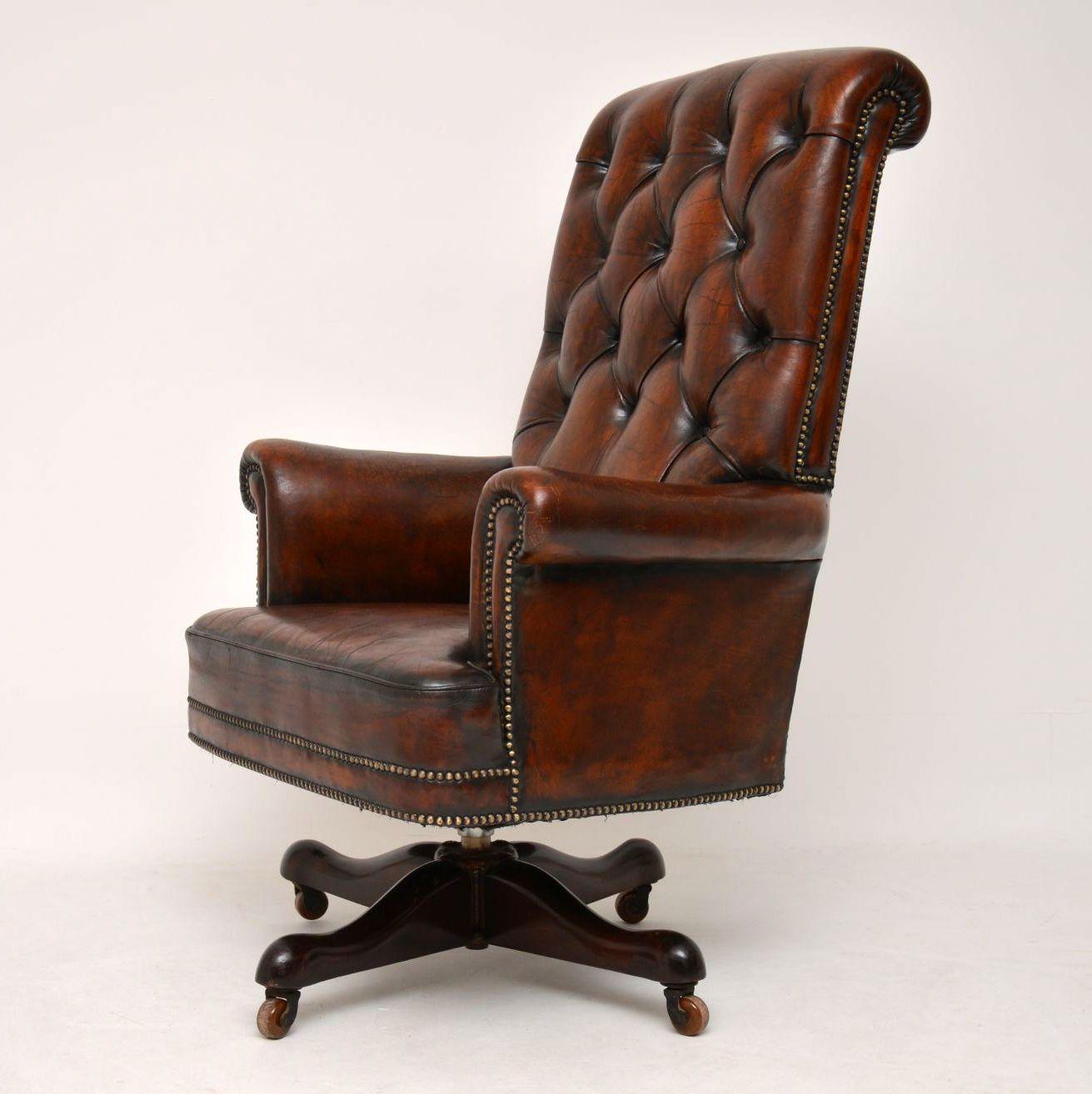 vintage leather desk chair