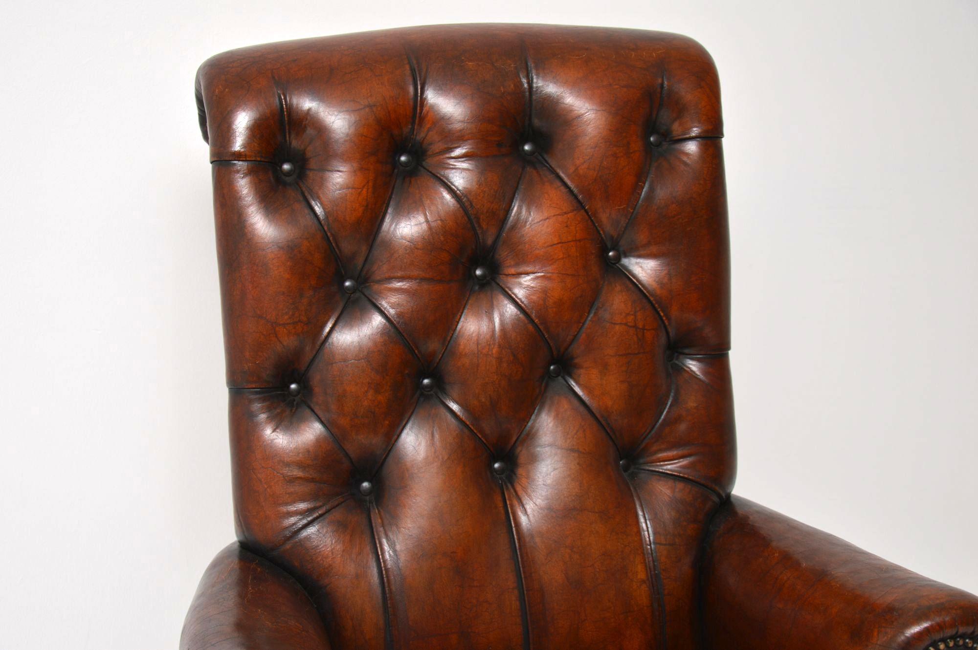 antique leather desk chair