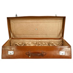 Antique Leather Motoring Trunk in Tan Leather, Rolls Royce, Bentley