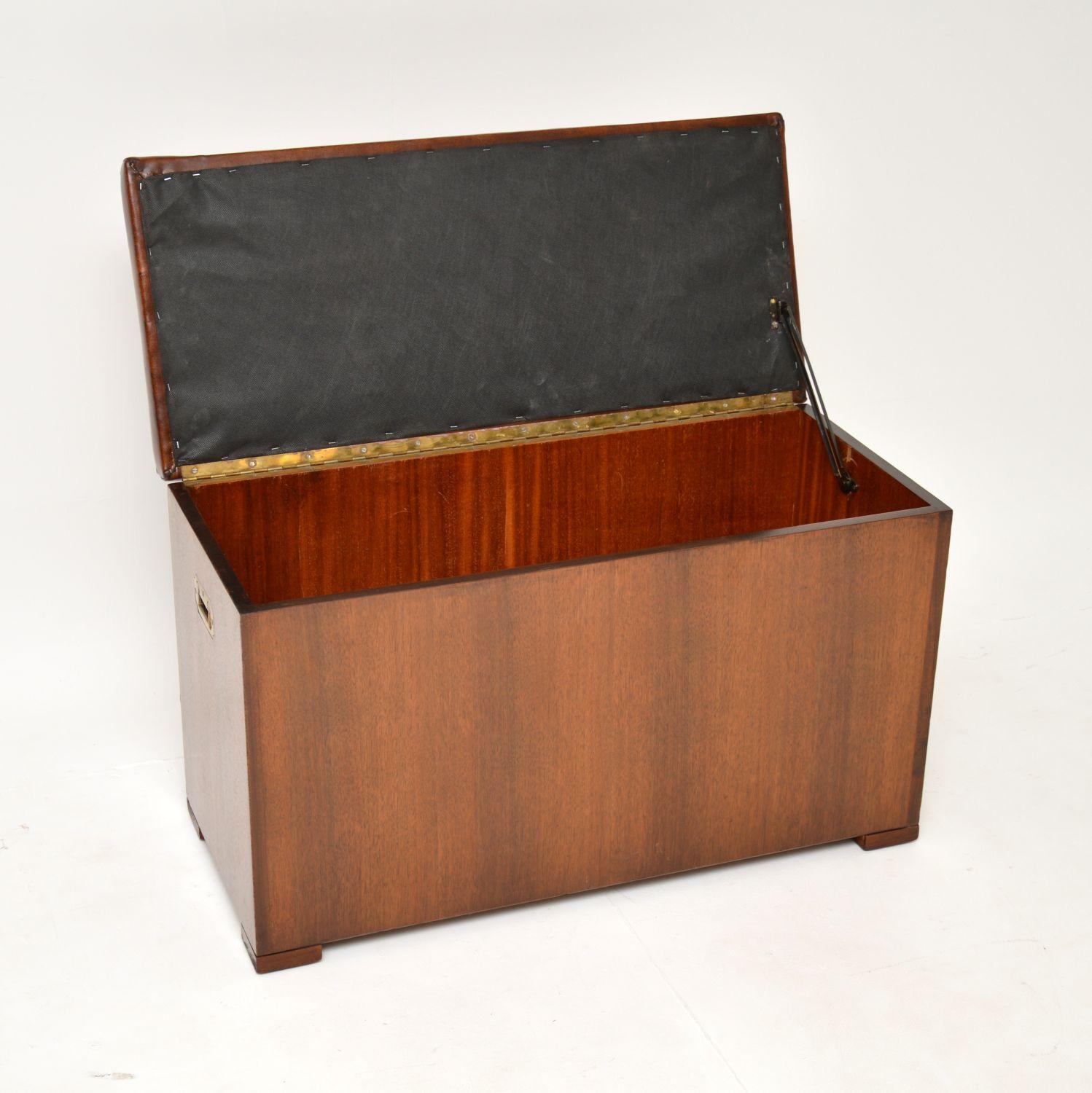 20th Century Antique Leather Ottoman Trunk