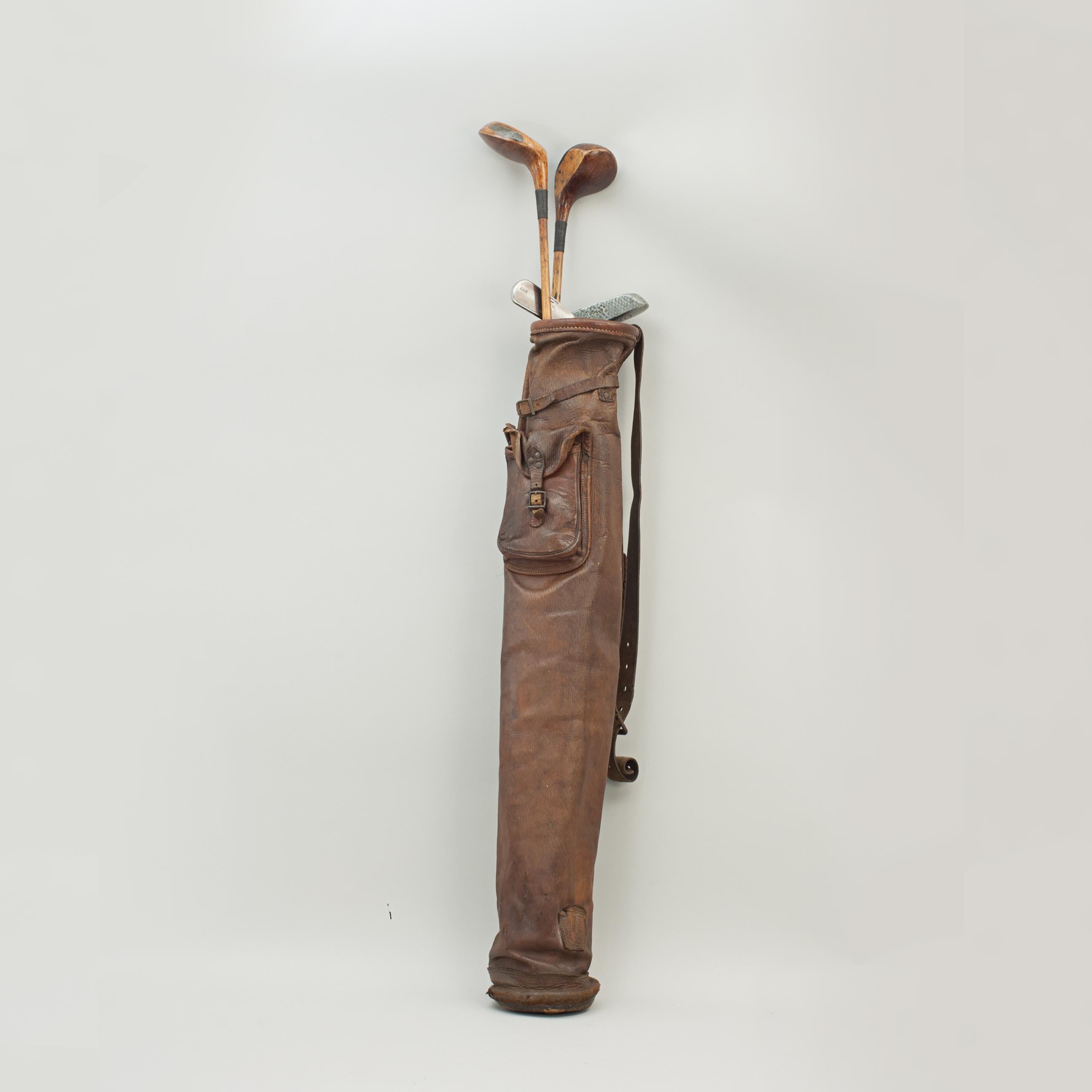 Early 20th Century Antique Leather Pencil Golf Bag, circa 1900