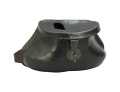 Antique Leather Pot Bellie Fishing Creel