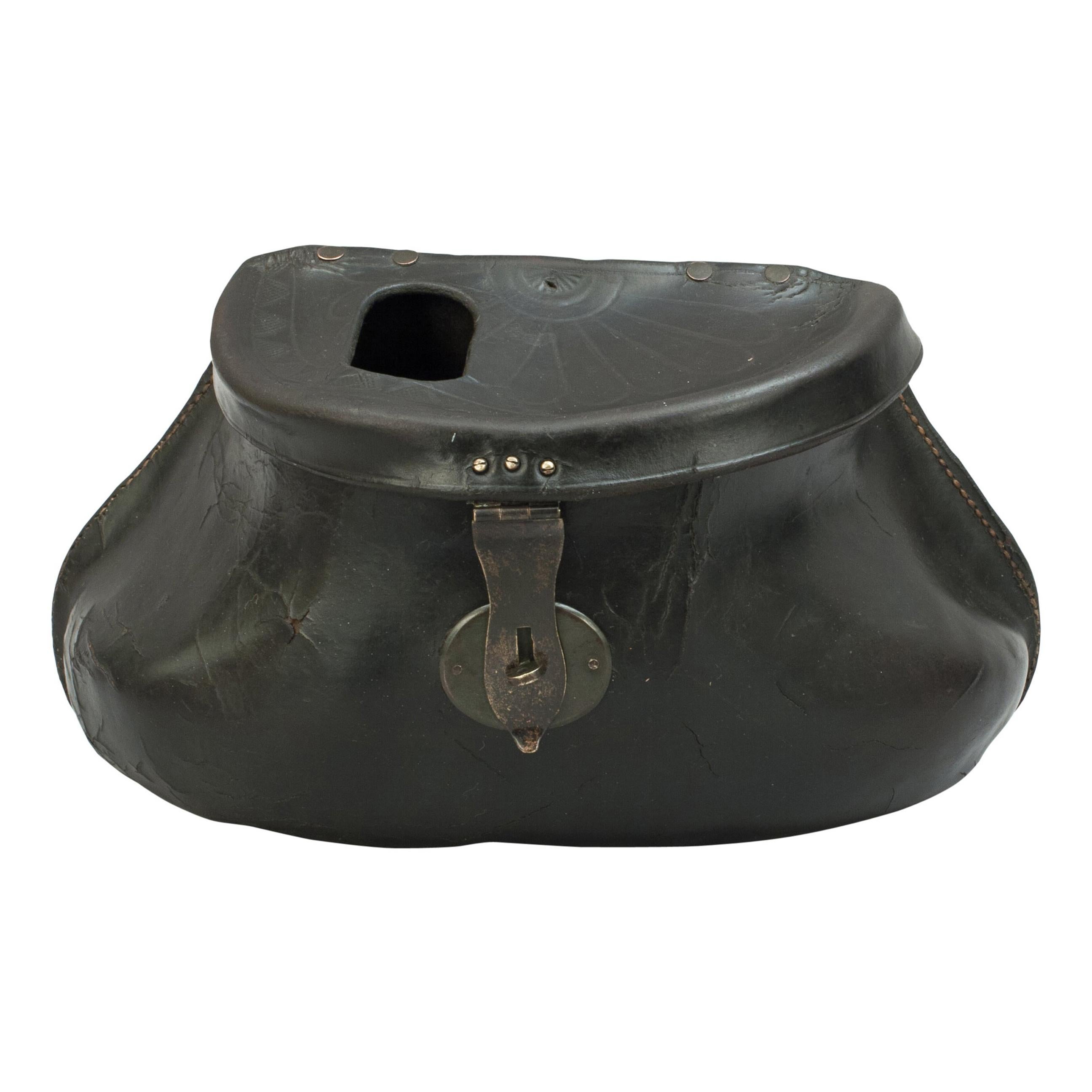 Antique Leather Pot Bellie Fishing Creel