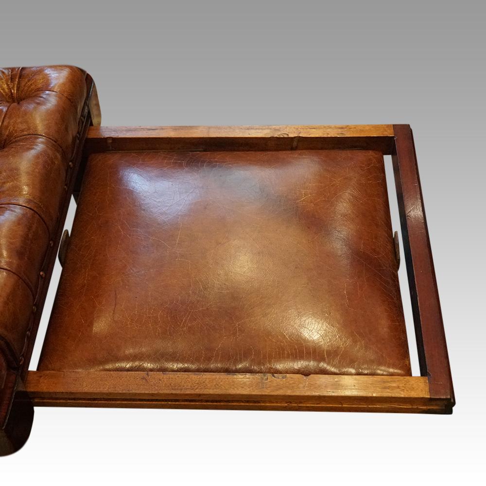 Antique leather reclining library chair  For Sale 1