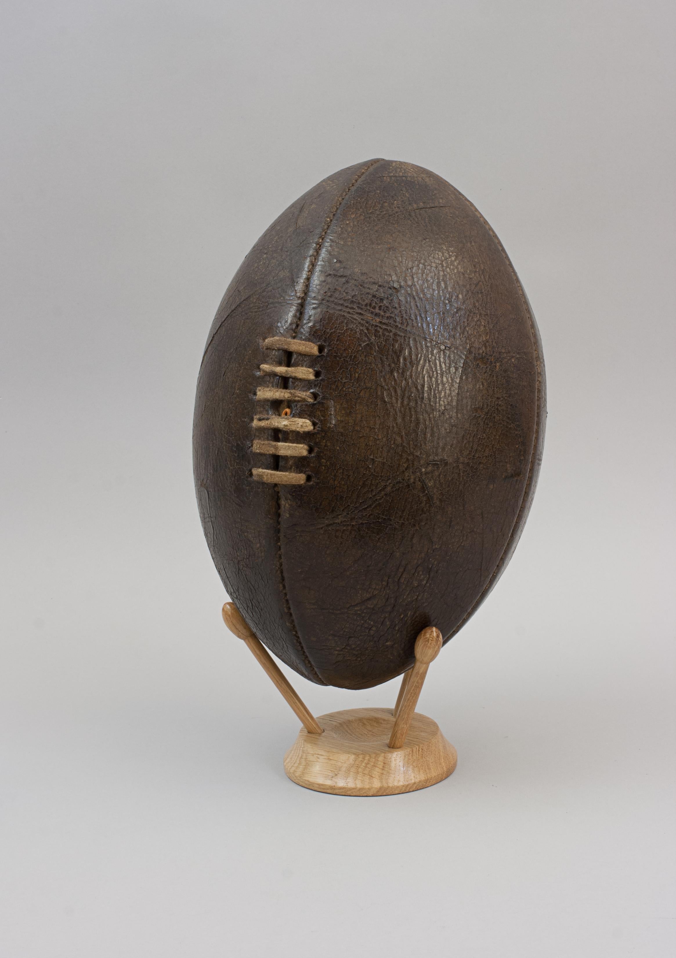 British Antique Leather Rugby Ball, Foot Ball.