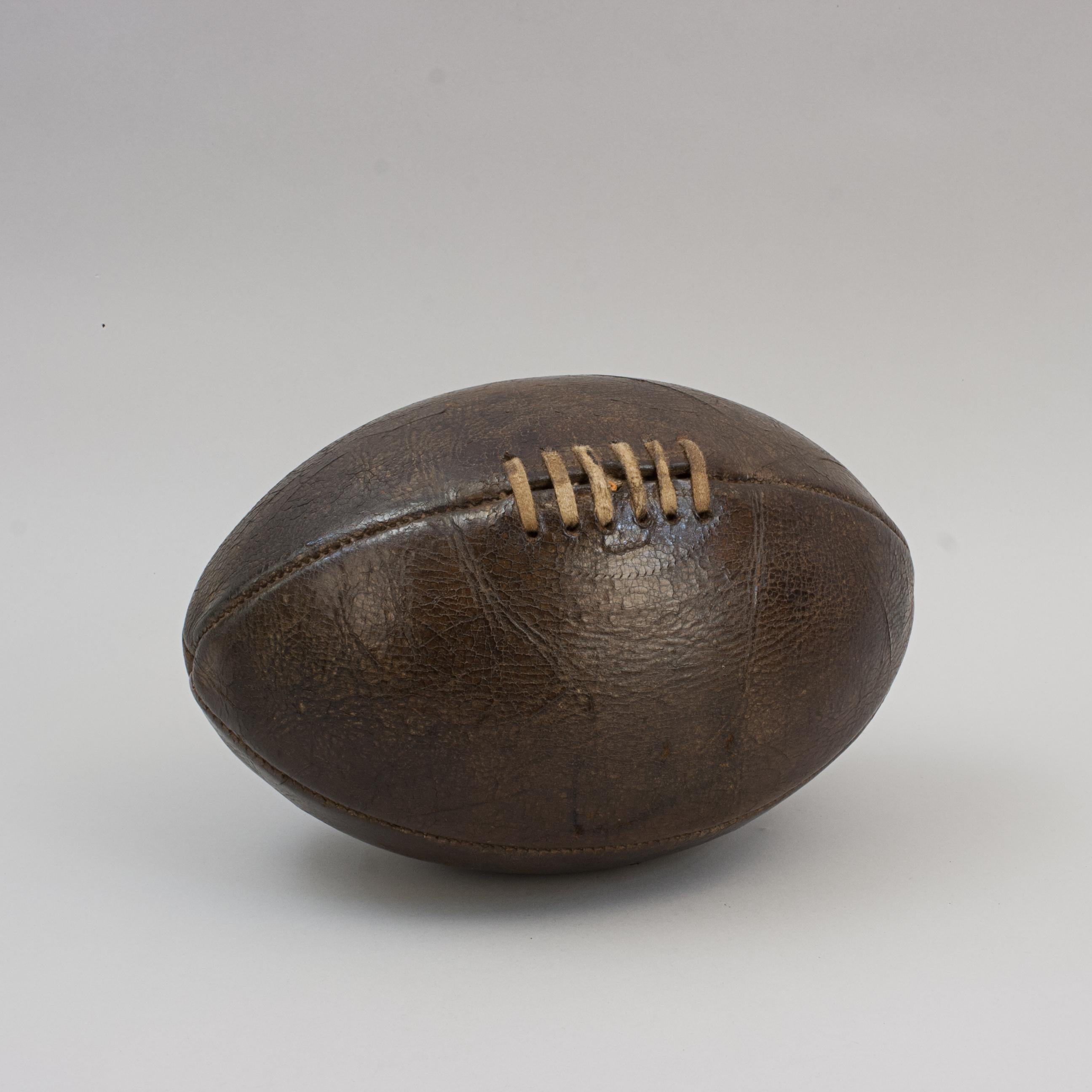 Antique Leather Rugby Ball, Foot Ball. 3