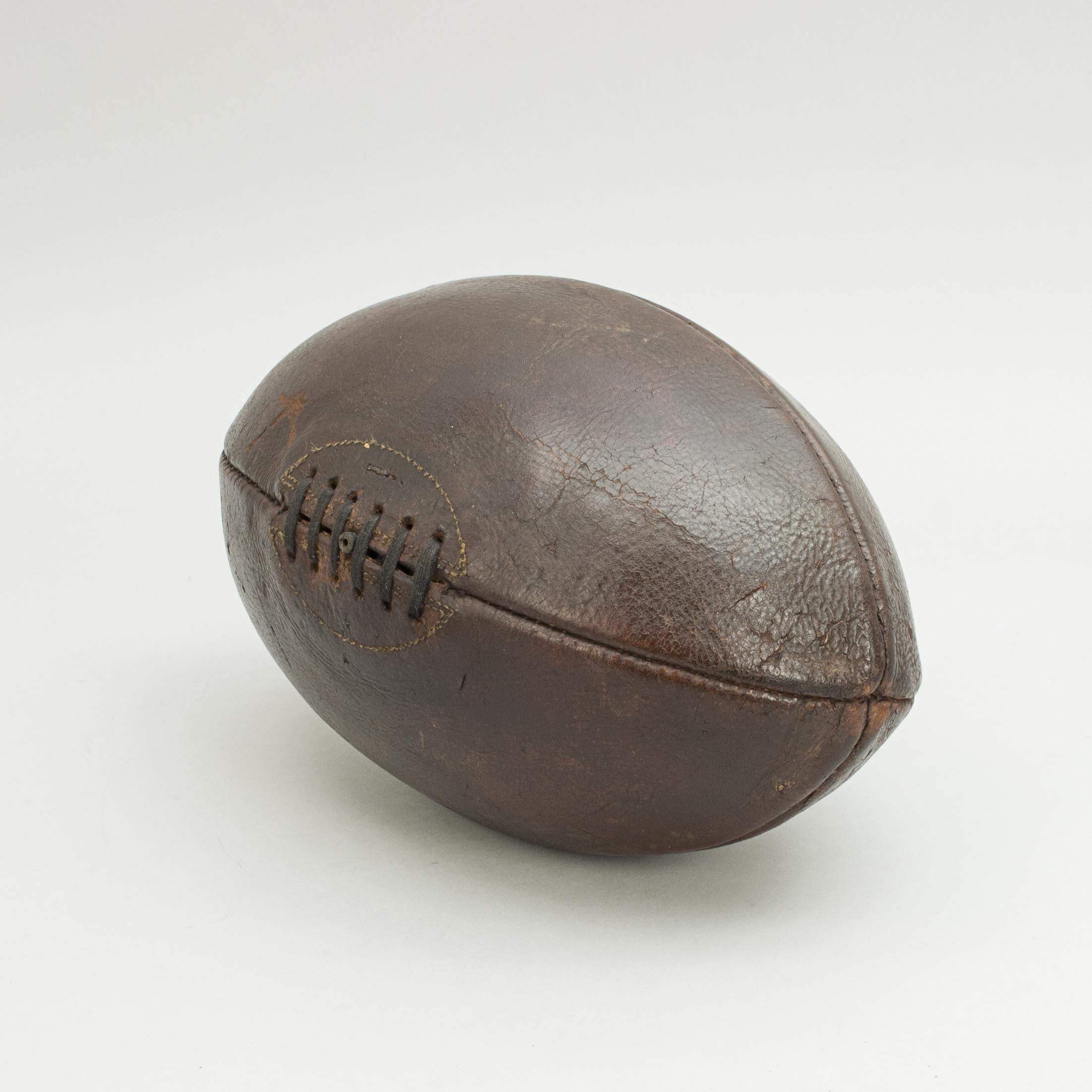 English Antique Leather, Rugby Ball, Football Hand Stiched