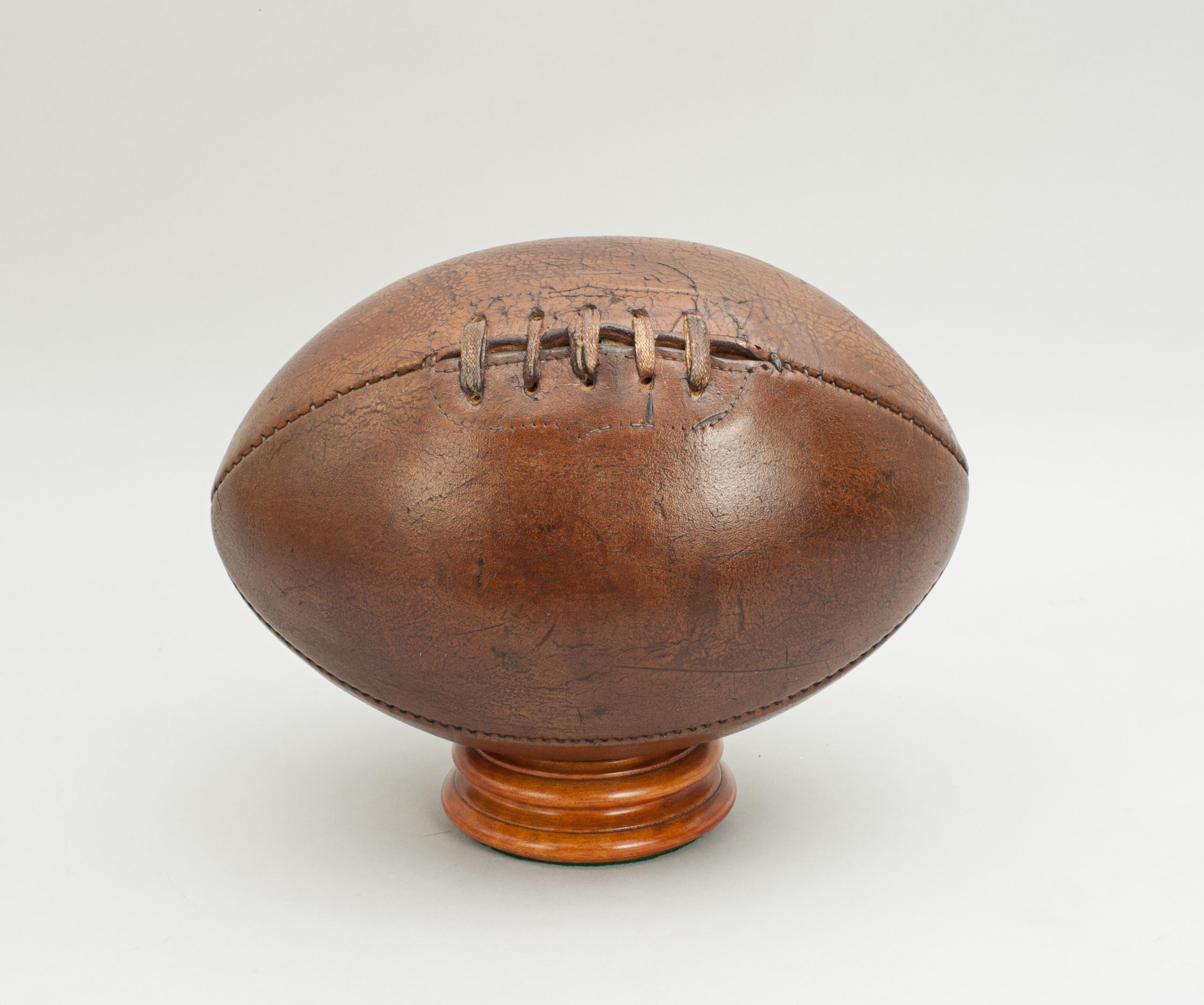 English Antique Leather Rugby Ball