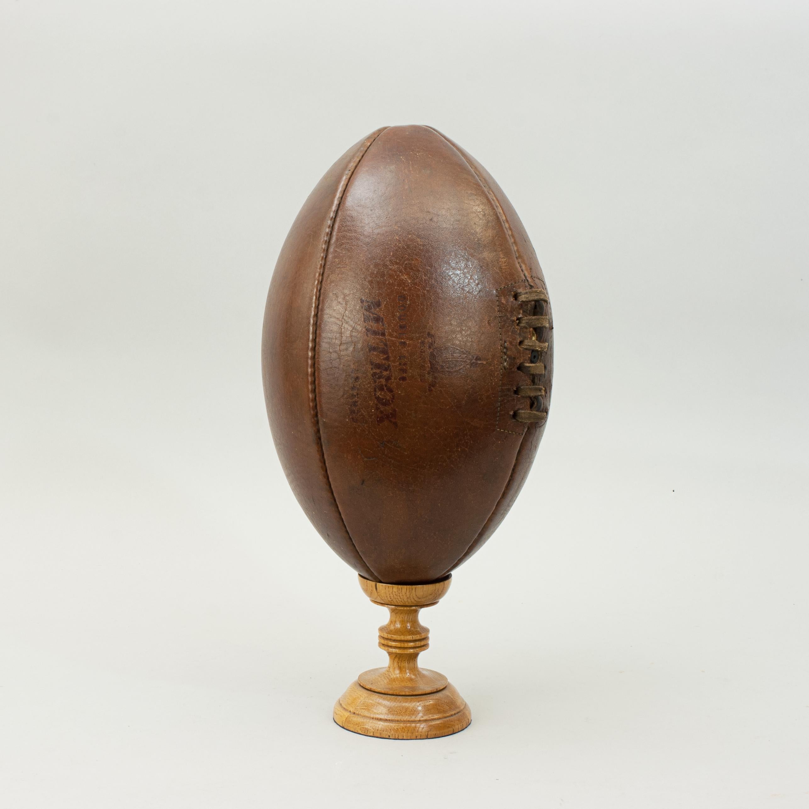 vintage leather rugby ball