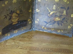 Antique Leather Screen Embossed Gilded, 19th Century