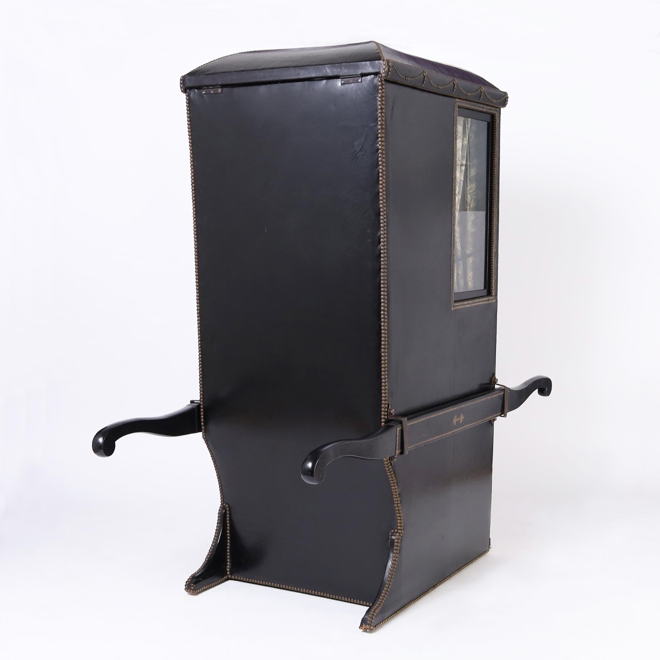 Victorian Antique Leather Sedan Chair