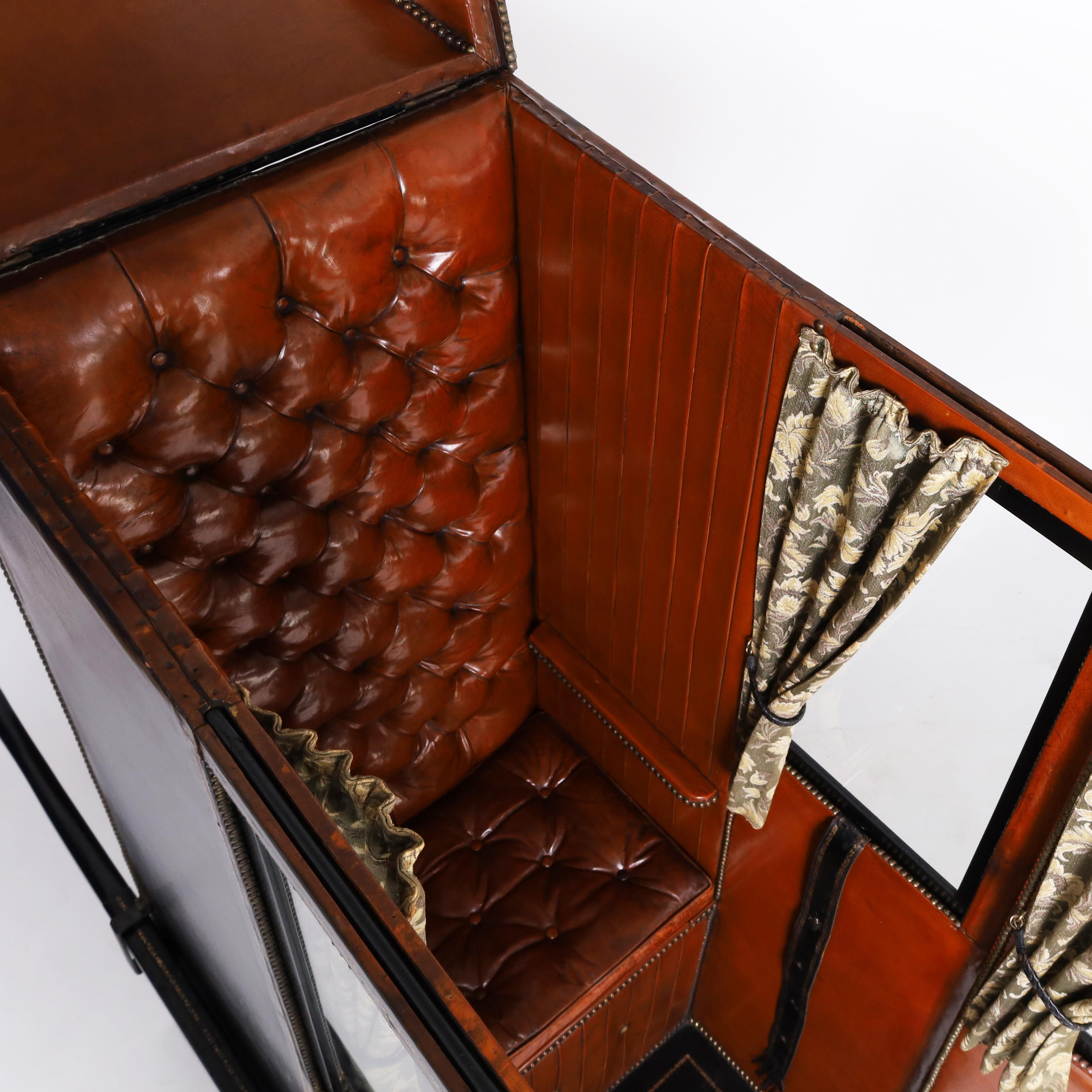 Brass Antique Leather Sedan Chair
