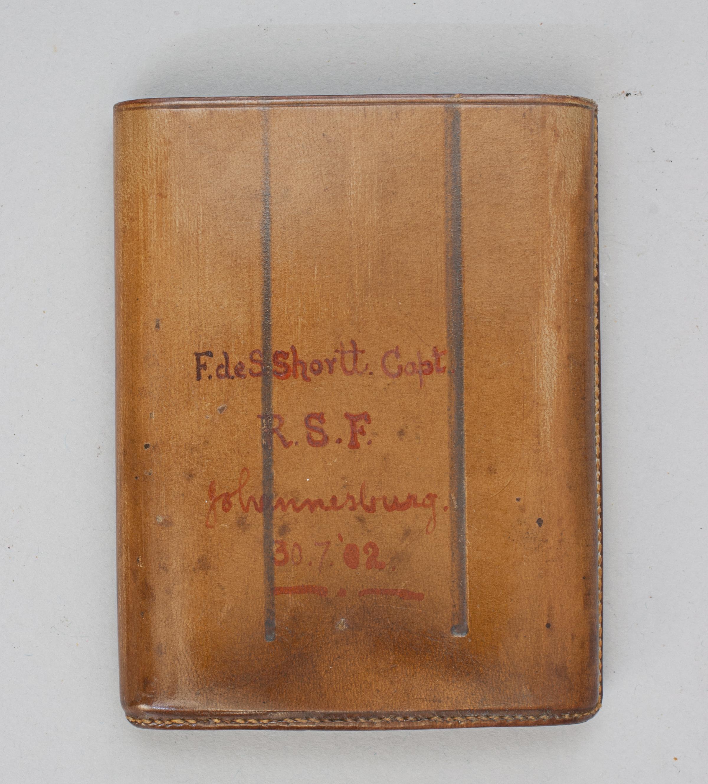 Antique Leather & Silver Cigarette Case In Good Condition For Sale In Oxfordshire, GB