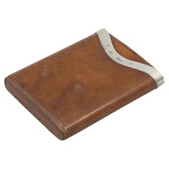 Retro Leather & Silver Cigarette Case