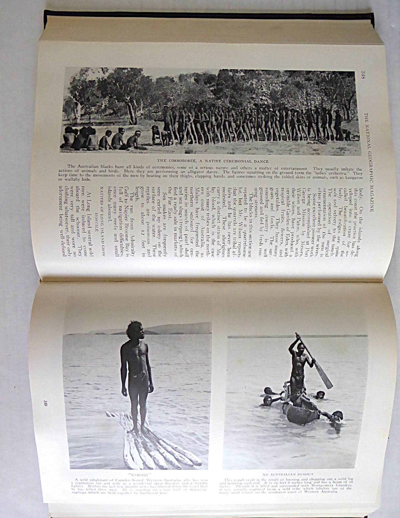Lomo de cuero antiguo 6 volúmenes Revista National Geographic 1924 1925 y 1926 en venta 3