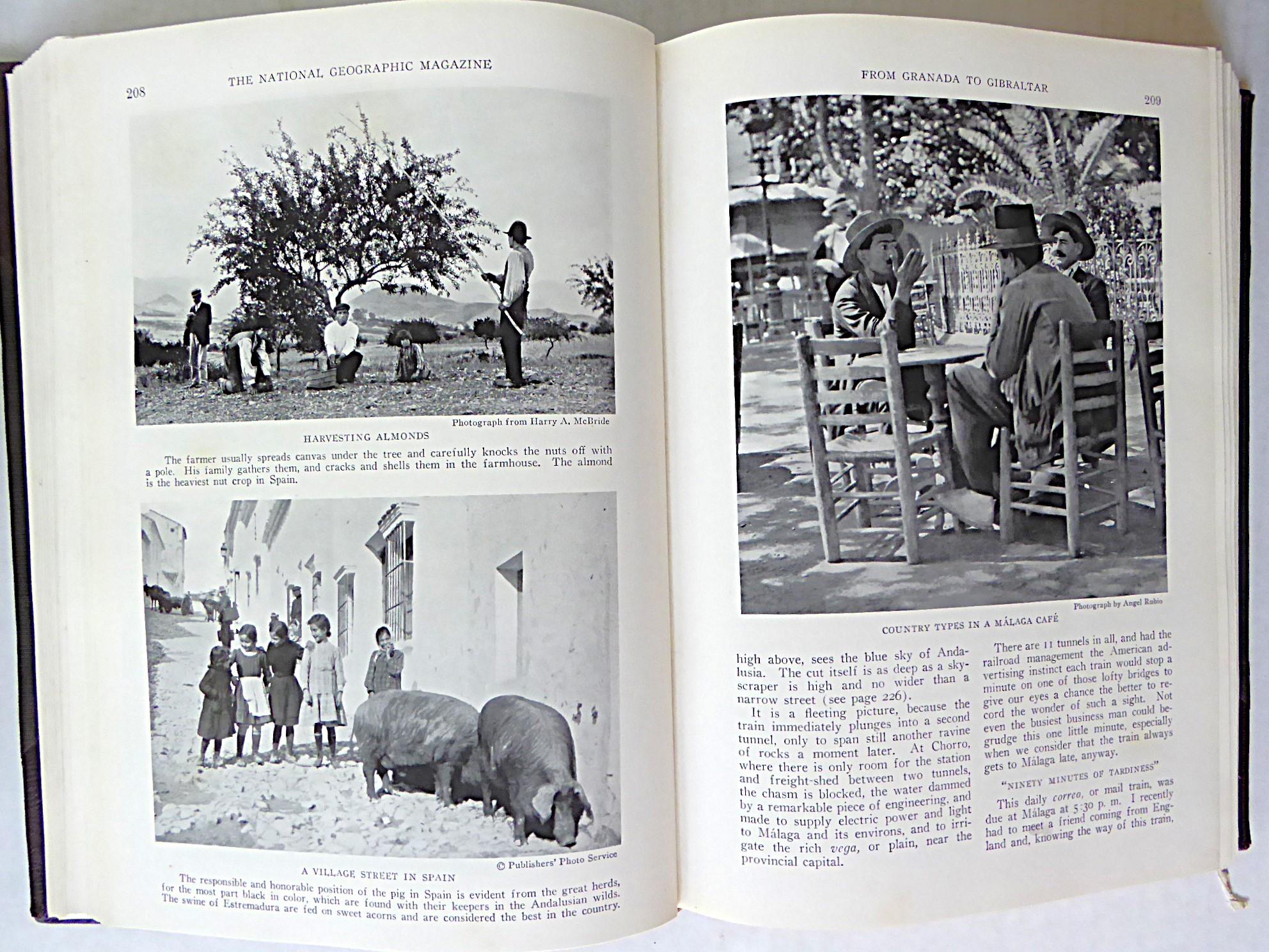 Lomo de cuero antiguo 6 volúmenes Revista National Geographic 1924 1925 y 1926 en venta 4