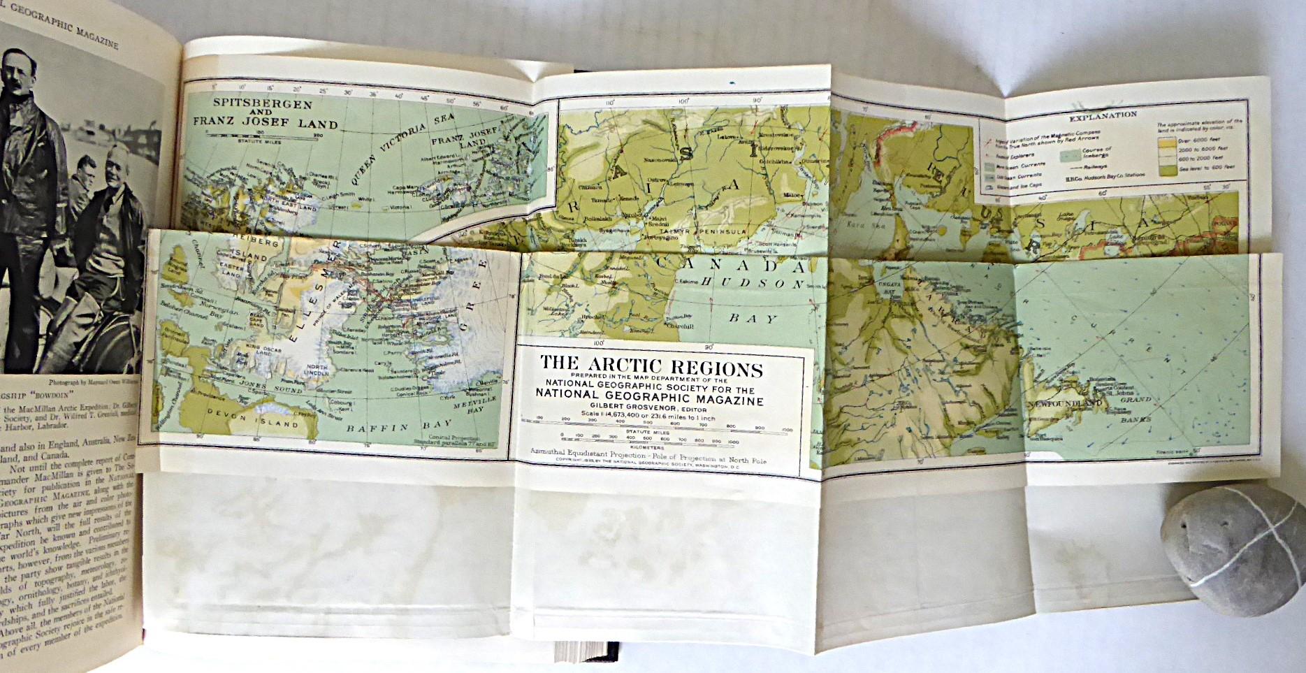 Lomo de cuero antiguo 6 volúmenes Revista National Geographic 1924 1925 y 1926 en venta 5