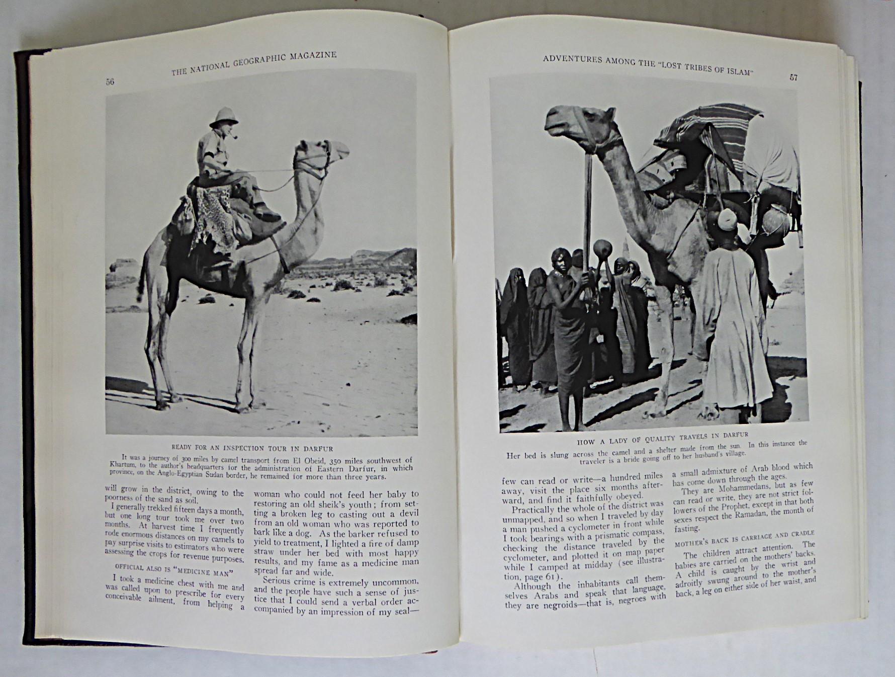 Lomo de cuero antiguo 6 volúmenes Revista National Geographic 1924 1925 y 1926 en venta 2