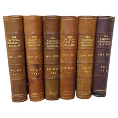 Antique Spine 6 volumes National Geographic Magazine 1924 1925 et 1926