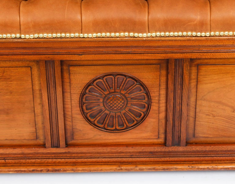 Antique Leather Stool Ottoman Coffee Table Window Seat 19th Century For Sale at 1stDibs