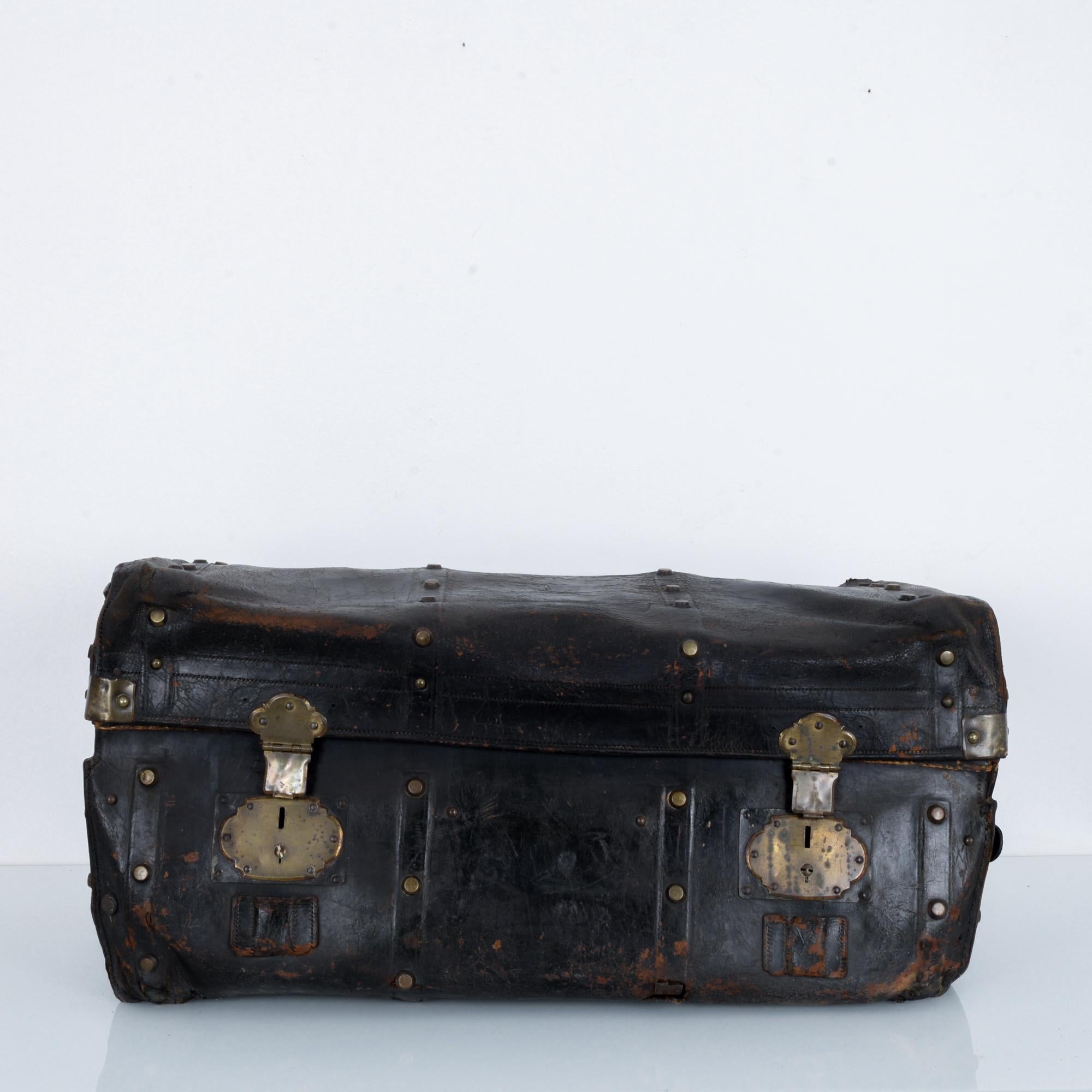 European Antique Leather Suitcase